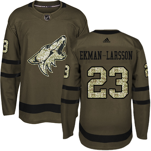 Adidas Coyotes #23 Oliver Ekman-Larsson Green Salute to Service Stitched NHL Jersey - Click Image to Close
